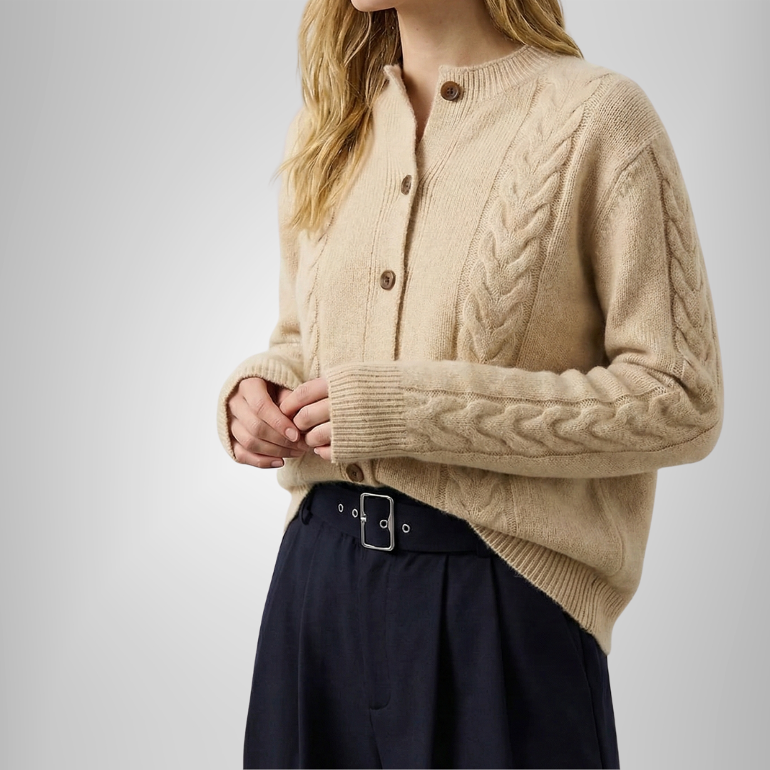 Women’s Cable Knit Button-Up Cardigan
