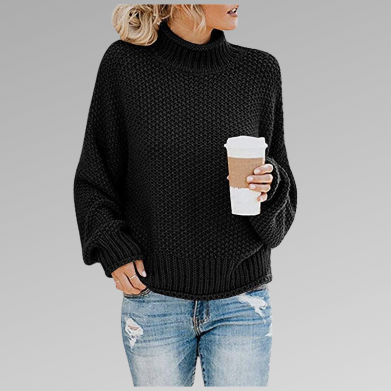 Women's Chunky Cable Knit Turtleneck Sweater
