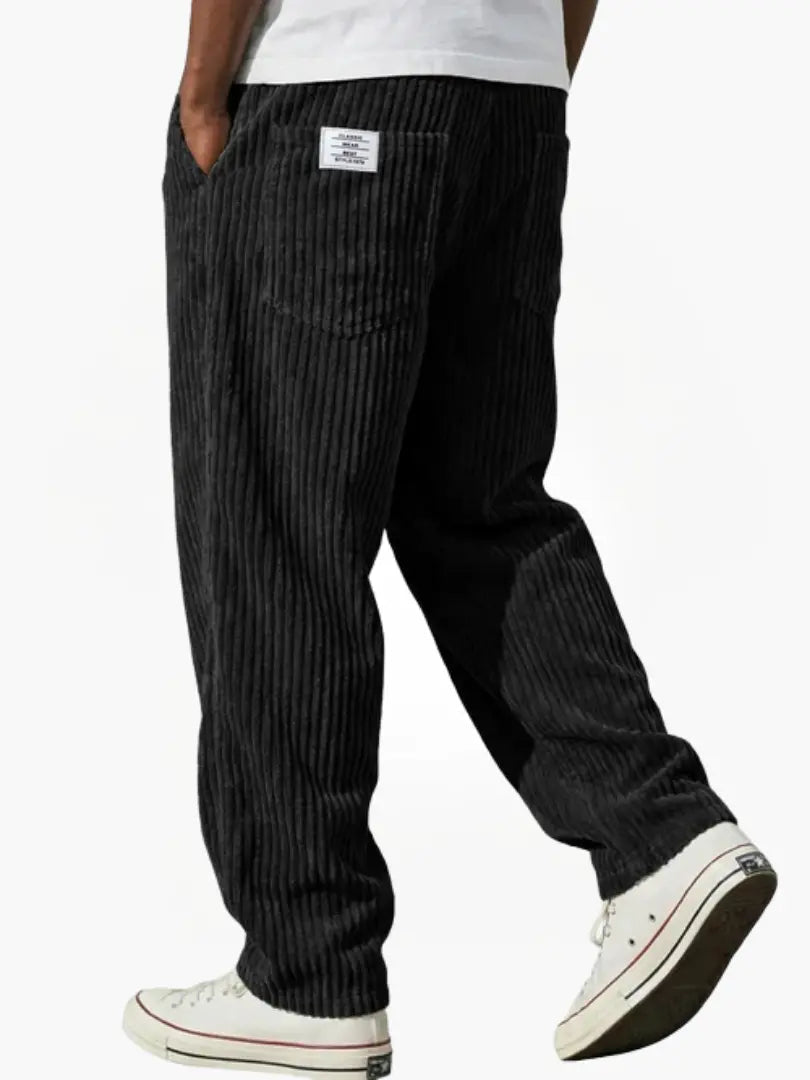 Men's Relaxed Fit Corduroy Straight-Leg Trousers