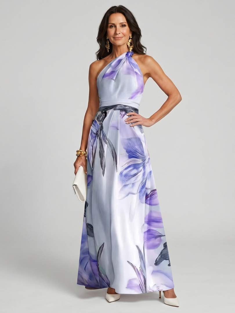 Women's Halter Maxi Dress Flowing Skirt