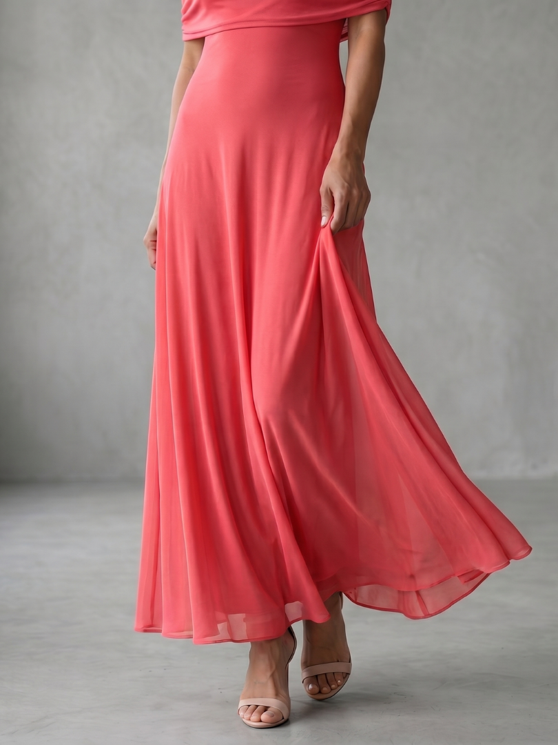 Women's Off-Shoulder Flowy Maxi Dress