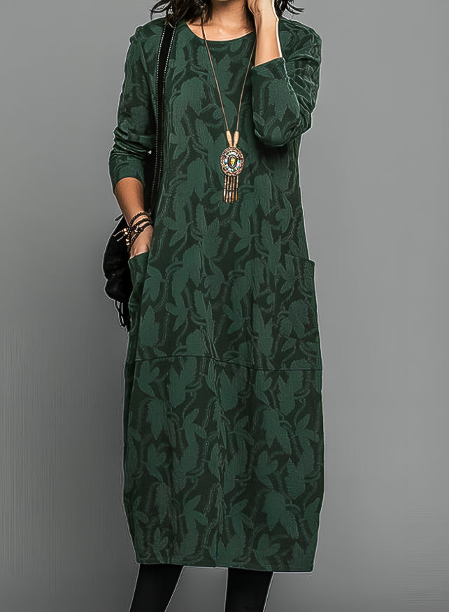 Women's Botanical Print Midi Dress