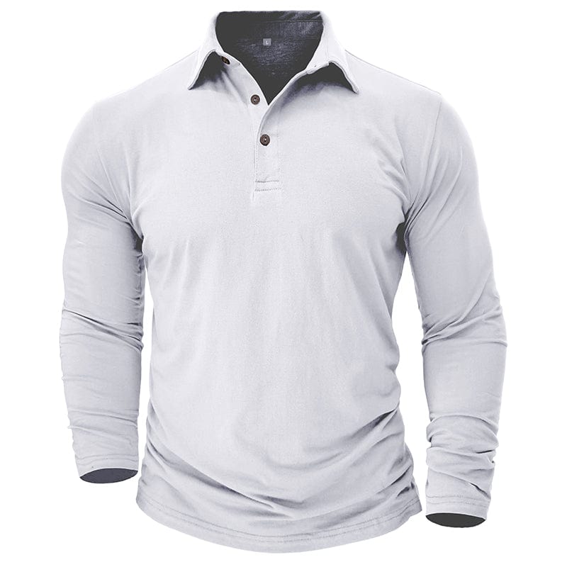 Men's Long-Sleeve Stretch Polo Shirt