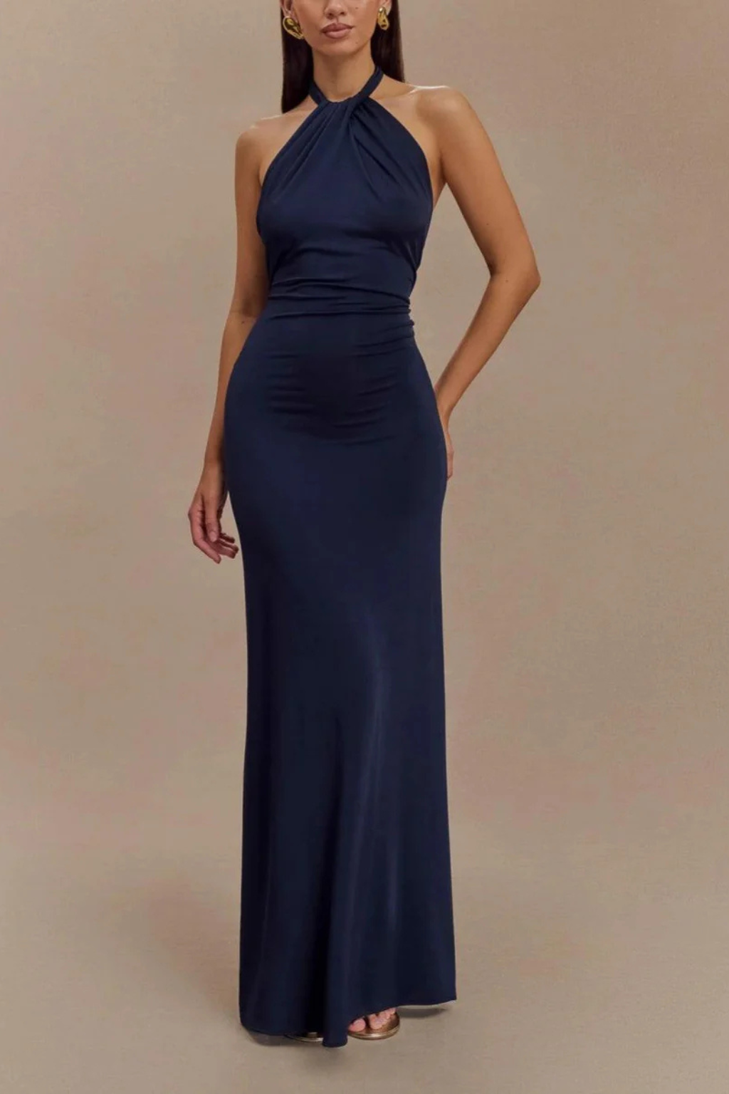 Women’s Halter Neck Backless Maxi Evening Dress
