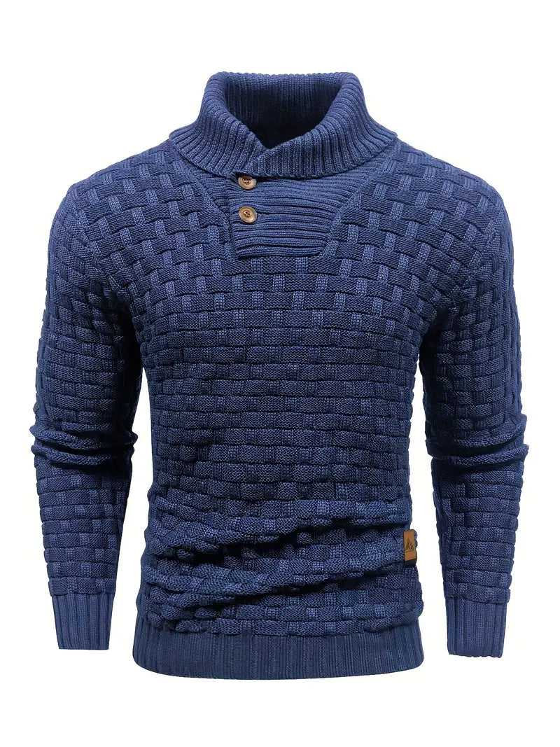 Men's Textured Half-Zip Knit Sweater