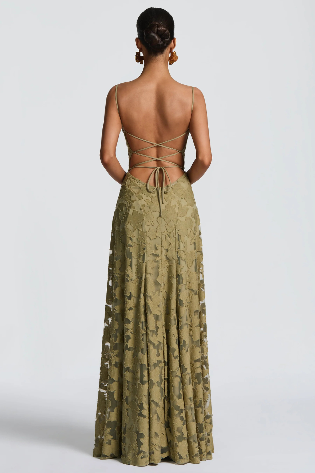 Women’s Strapless Lace Mermaid Evening Gown with Open Back