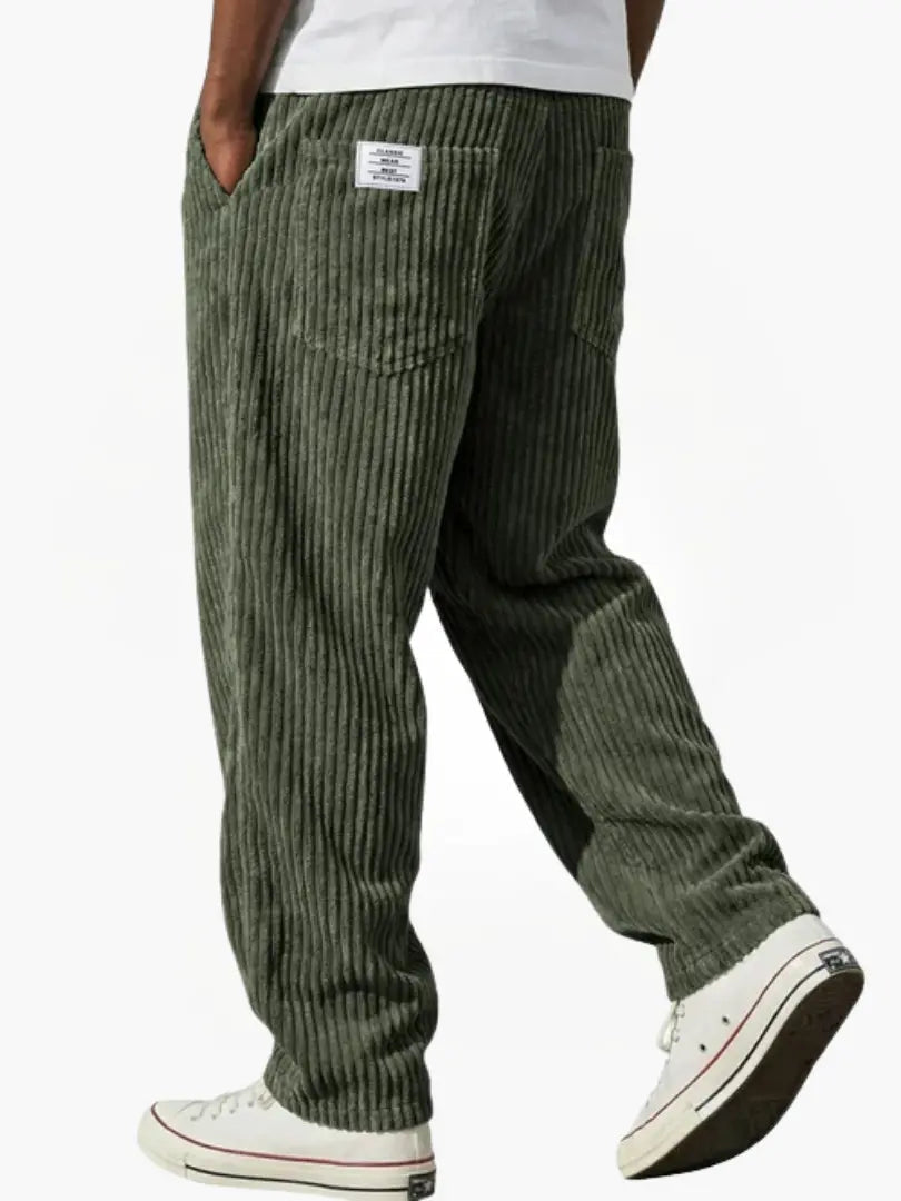 Men's Relaxed Fit Corduroy Straight-Leg Trousers
