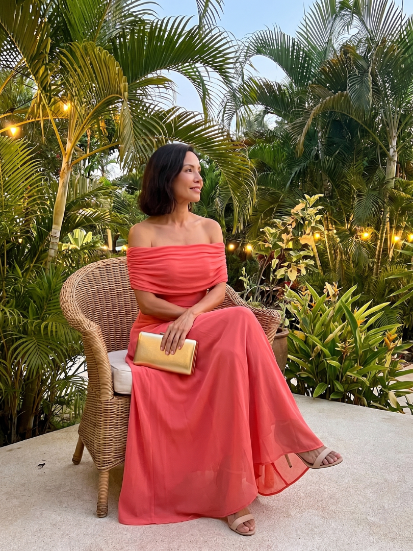 Women's Off-Shoulder Flowy Maxi Dress