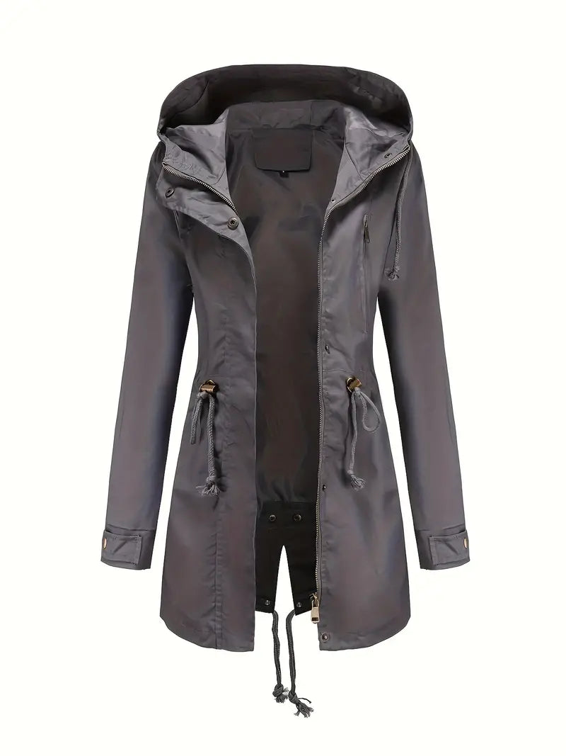 Stylish Waterproof Trench Coat for Women with Hood