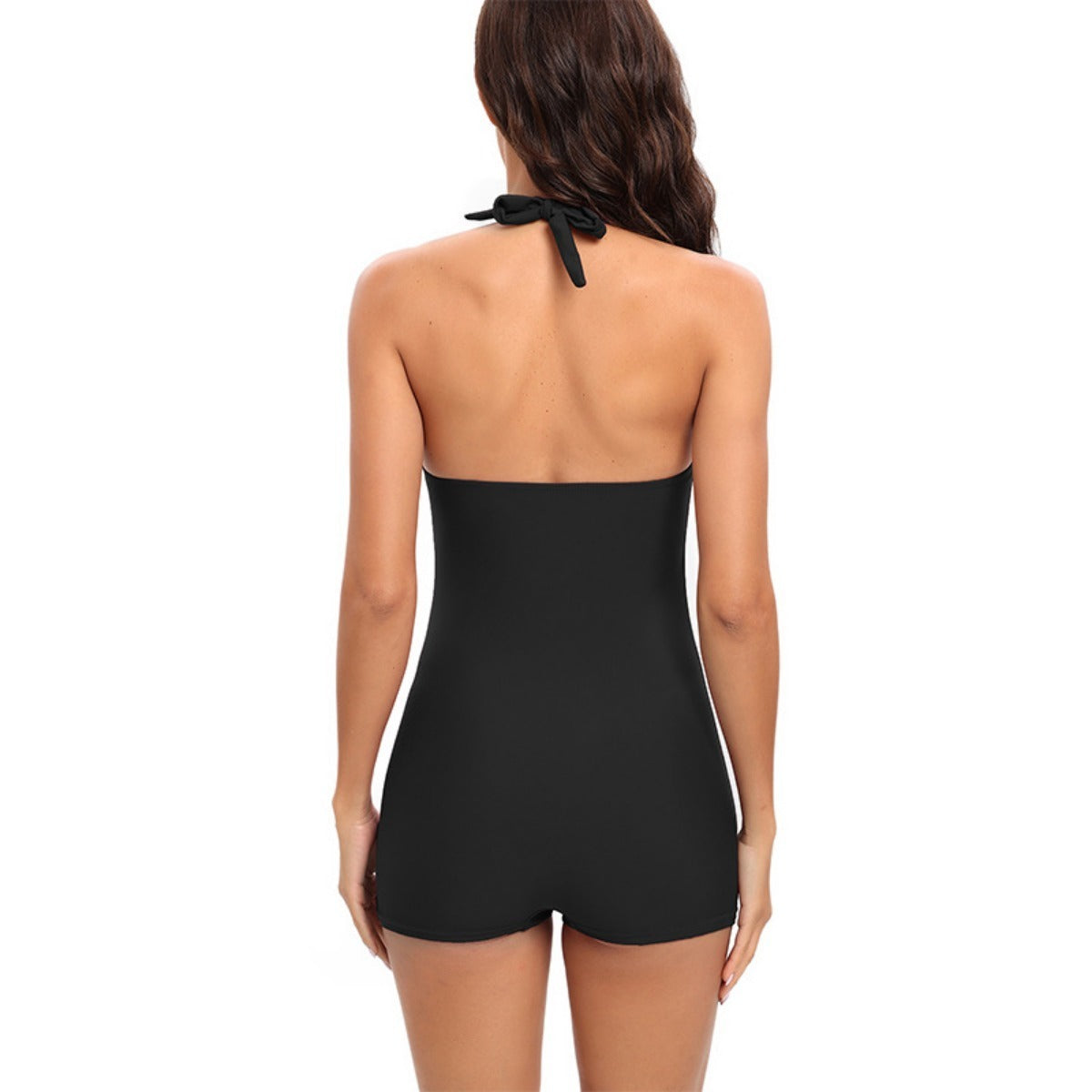 Women's Tummy Control One-Piece Sports Swimsuit with Flat Angle Cut
