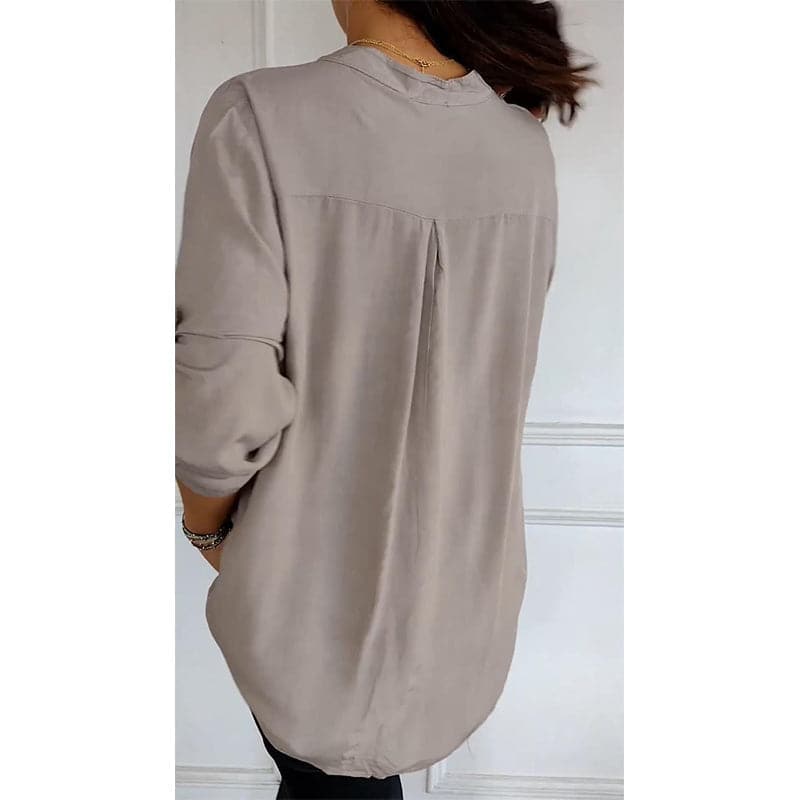 Women's Sequin Pocket Button-Up Blouse
