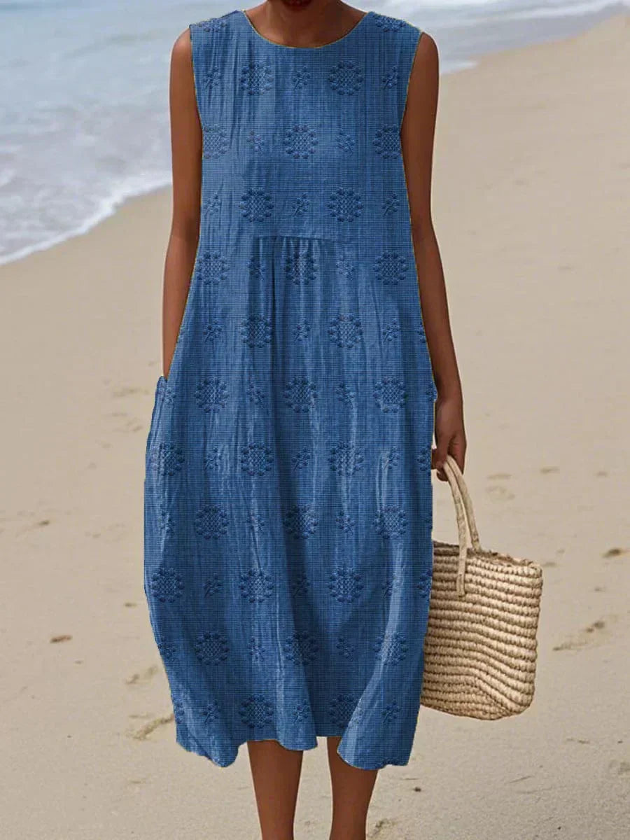 Women's Sleeveless Summer Dress with Pockets