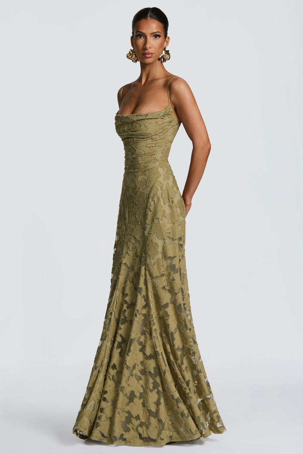 Women’s Strapless Lace Mermaid Evening Gown with Open Back