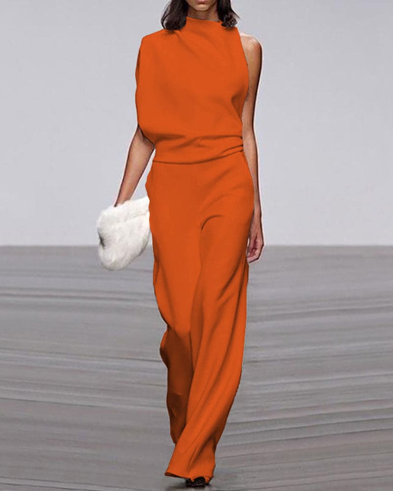 Women’s Elegant Sleeveless Wide Leg Jumpsuit