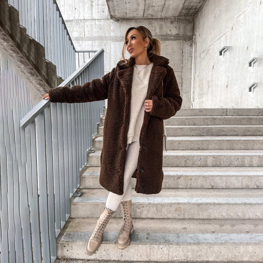 Stylish Long Teddy Coat for Women - Warm and Comfortable