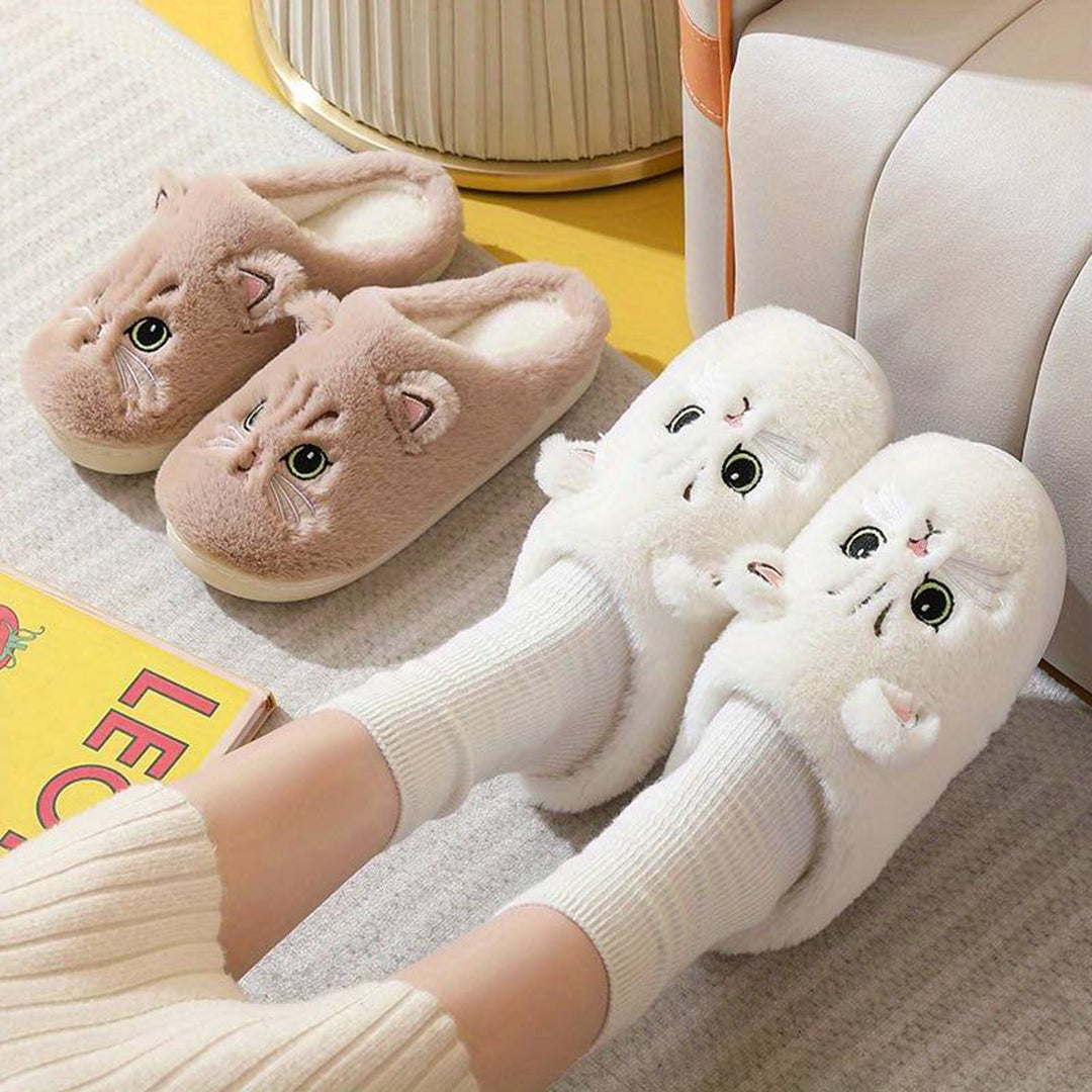 Comfortable Cat Slippers with Warmth