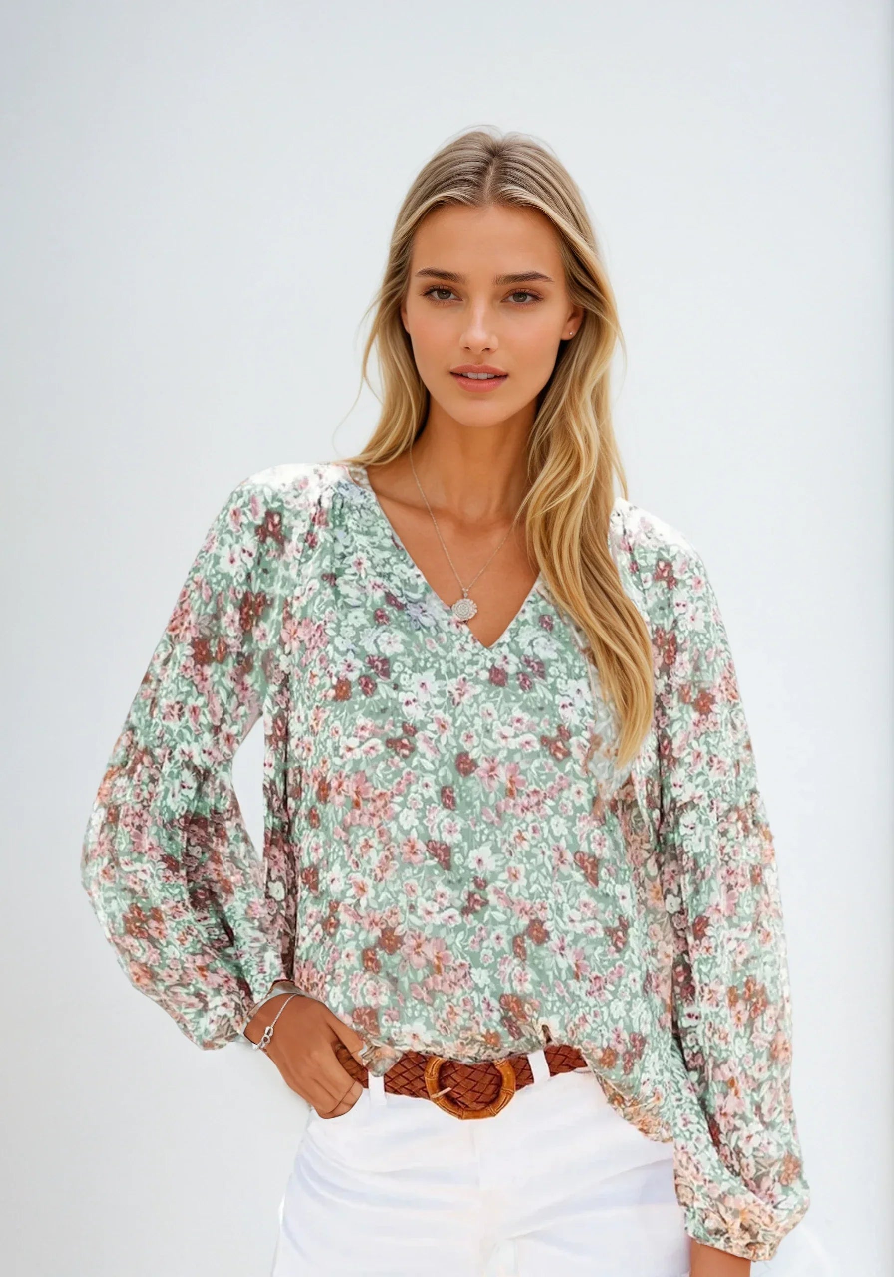 Light Casual Floral Blouse for Women