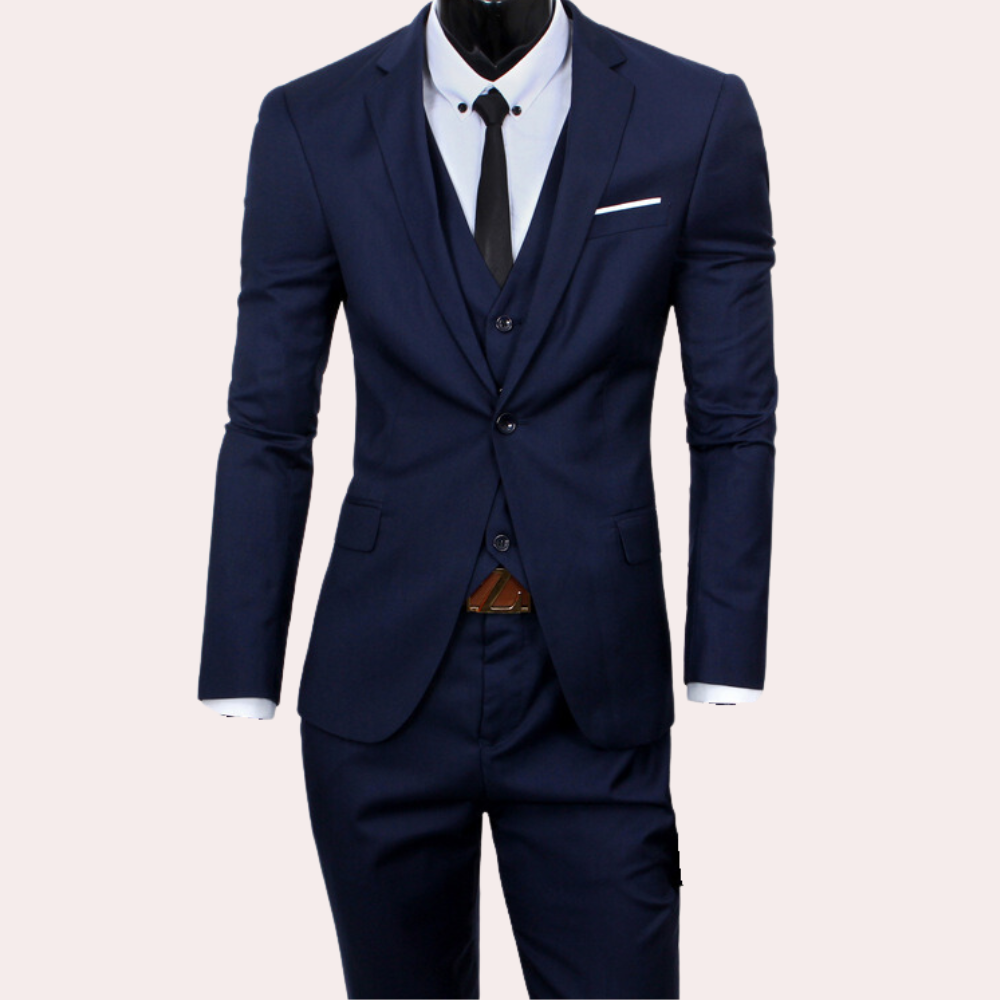 Stylish 3-Piece Men's Summer Suit Made from Breathable Material
