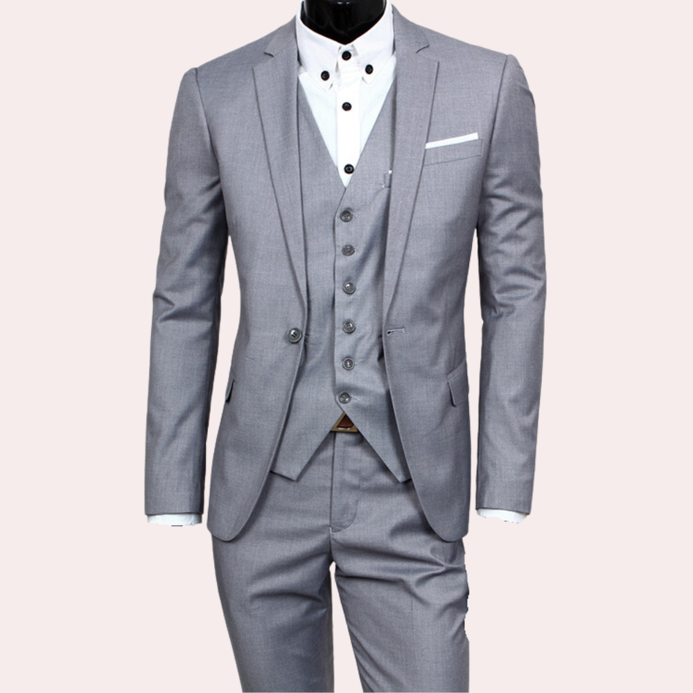 Stylish 3-Piece Men's Summer Suit Made from Breathable Material