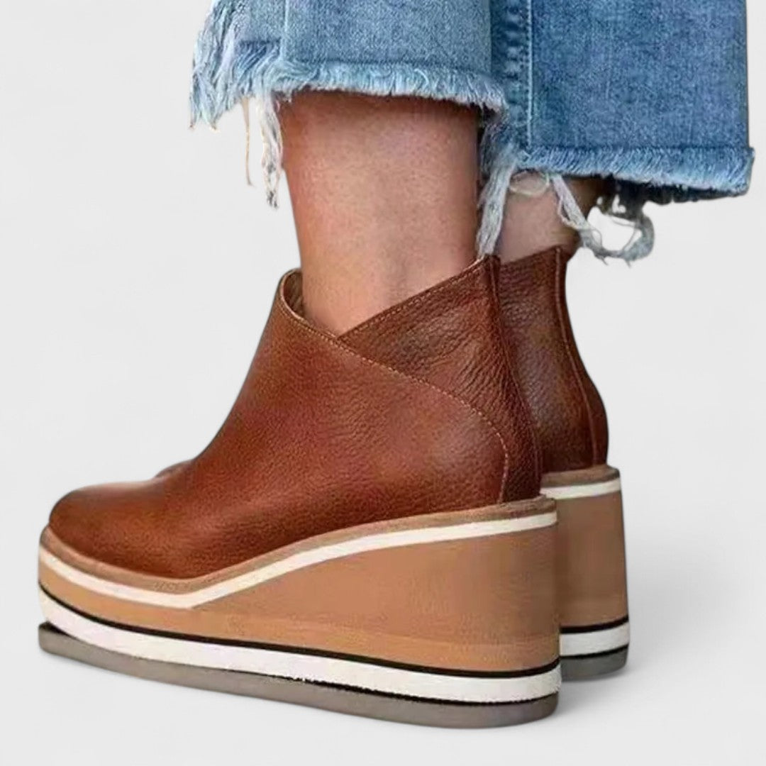 Women’s Casual Slip-On Wedge Ankle Boots