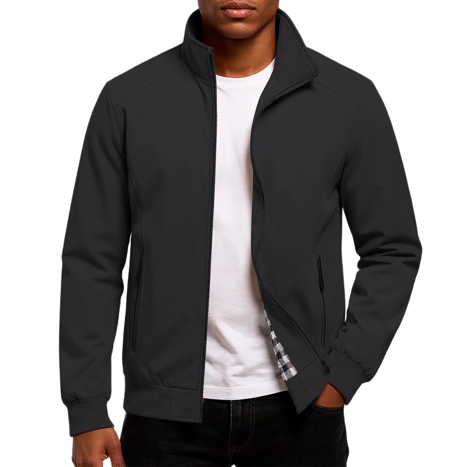Men's Classic Zip-Up Casual Bomber Jacket