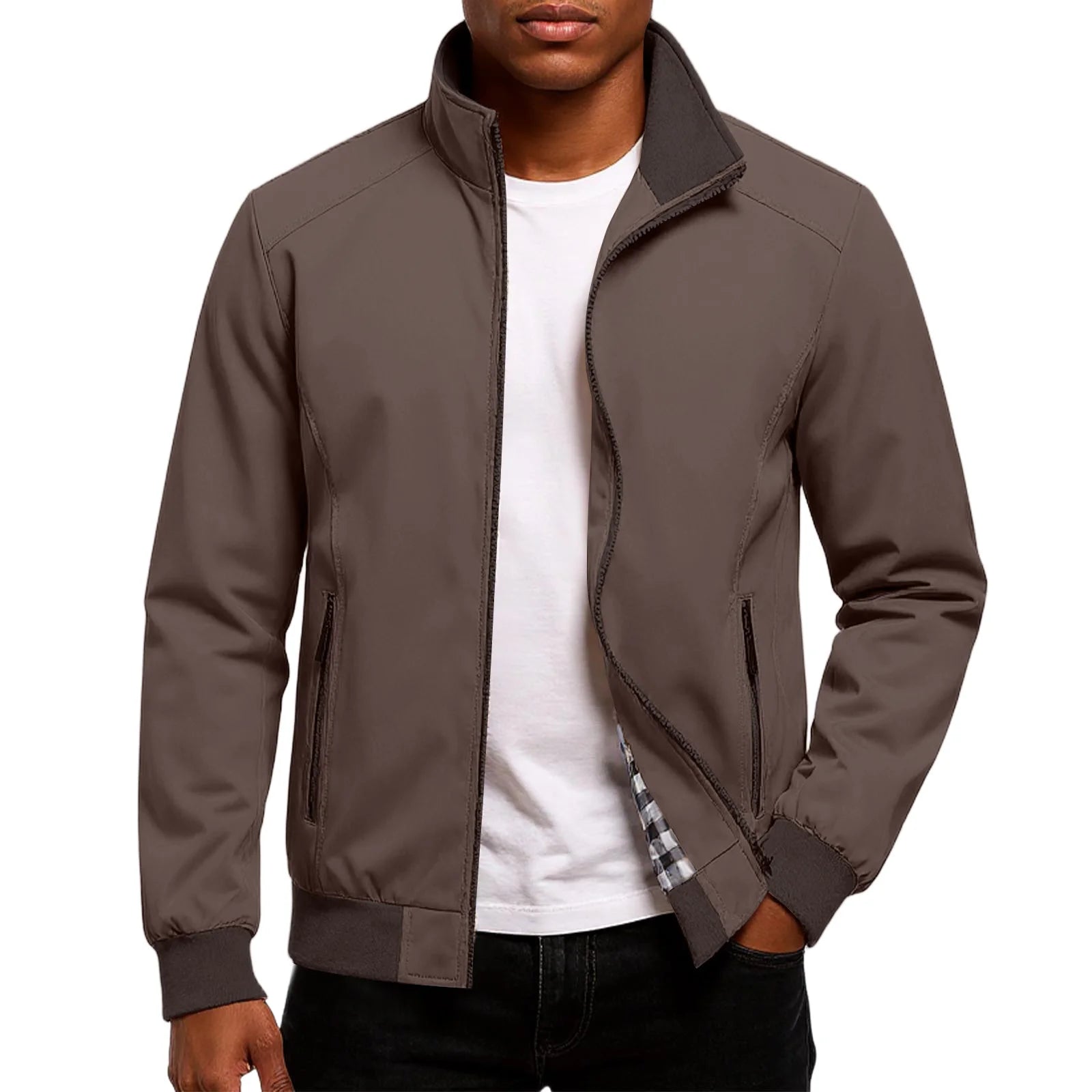 Men's Classic Zip-Up Casual Bomber Jacket