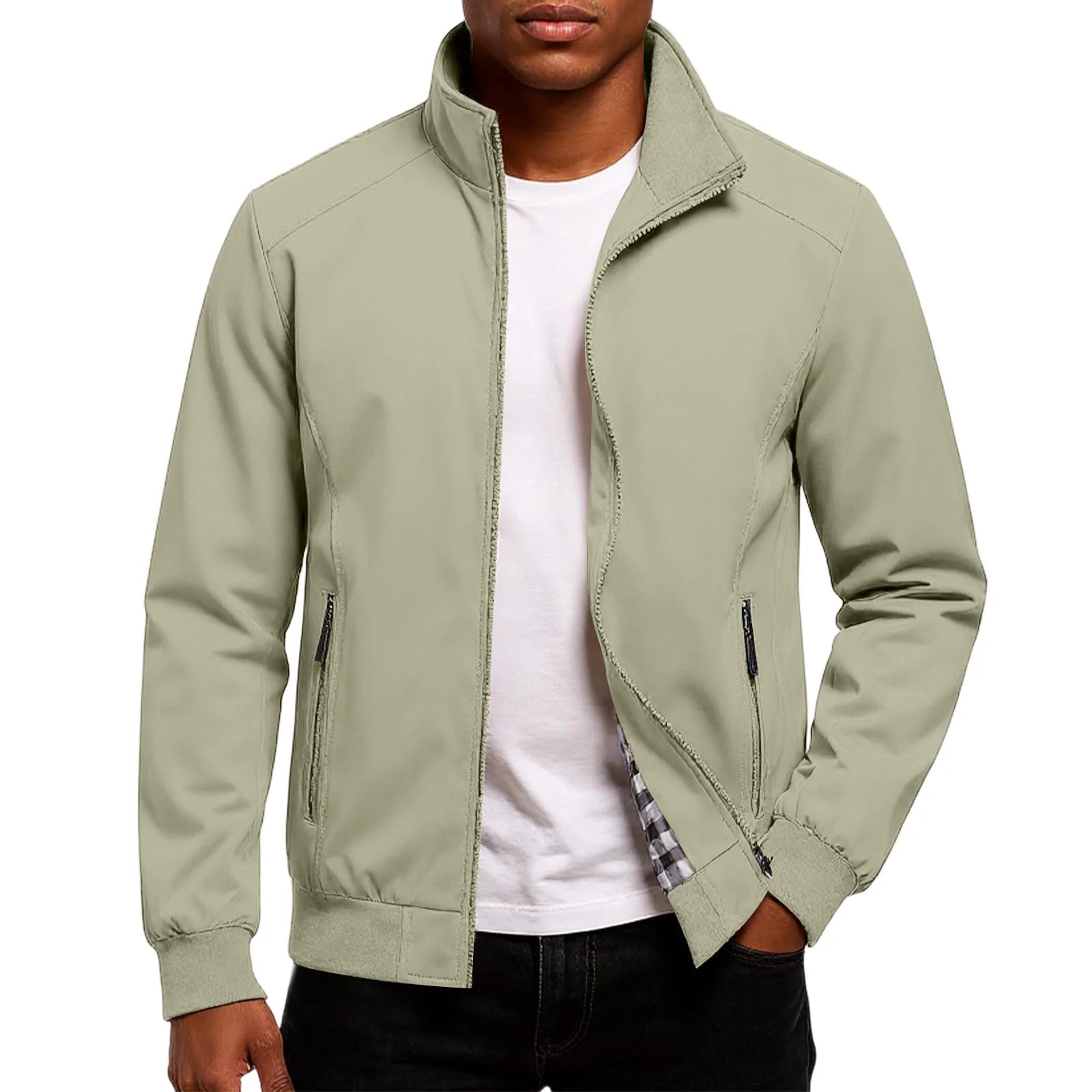 Men's Classic Zip-Up Casual Bomber Jacket