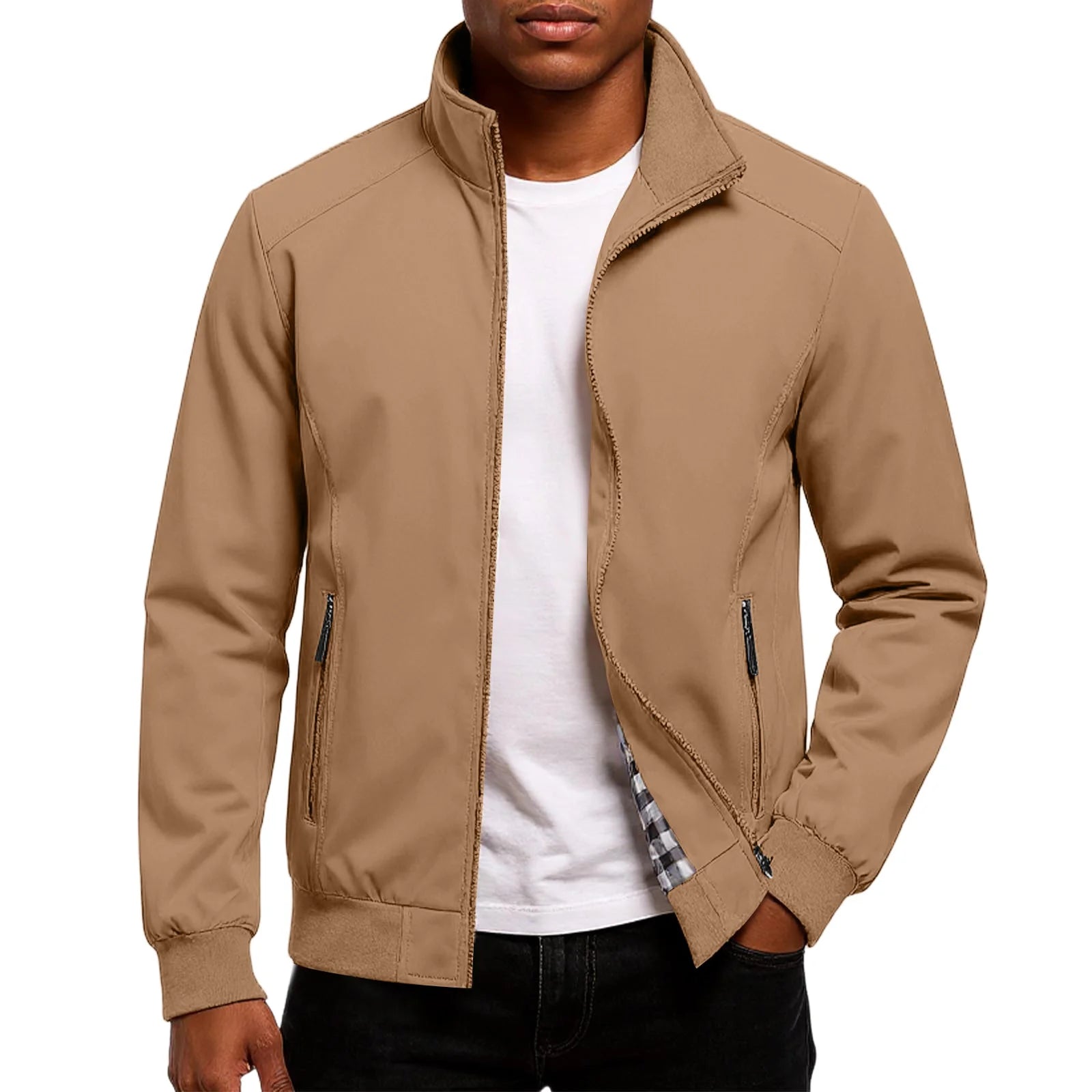 Men's Classic Zip-Up Casual Bomber Jacket
