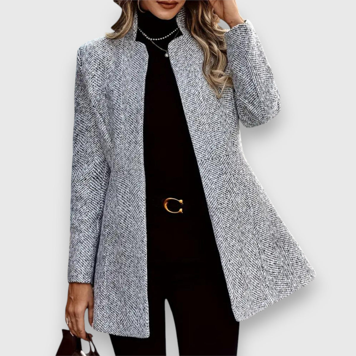 Women's Longline Blazer with Stand Collar