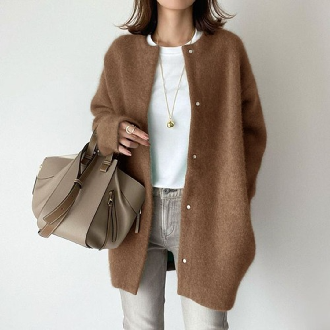 Women's Long Knit Relaxed Fit Cardigan