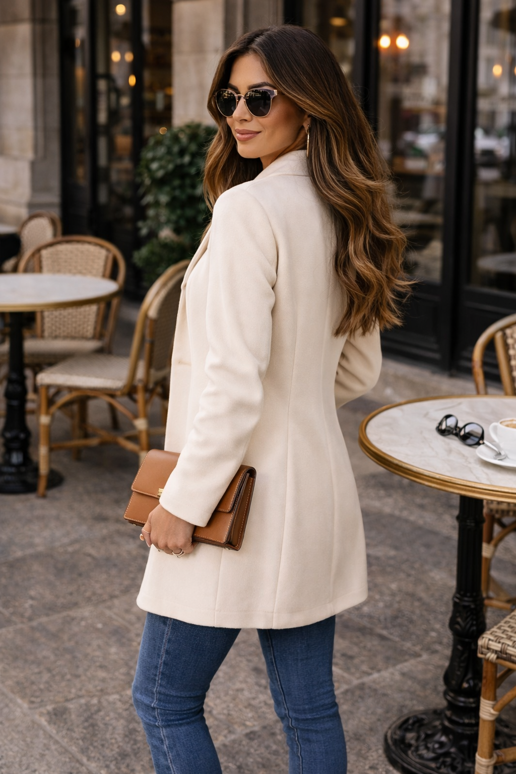 Women's Longline Trench Coat with Button Front