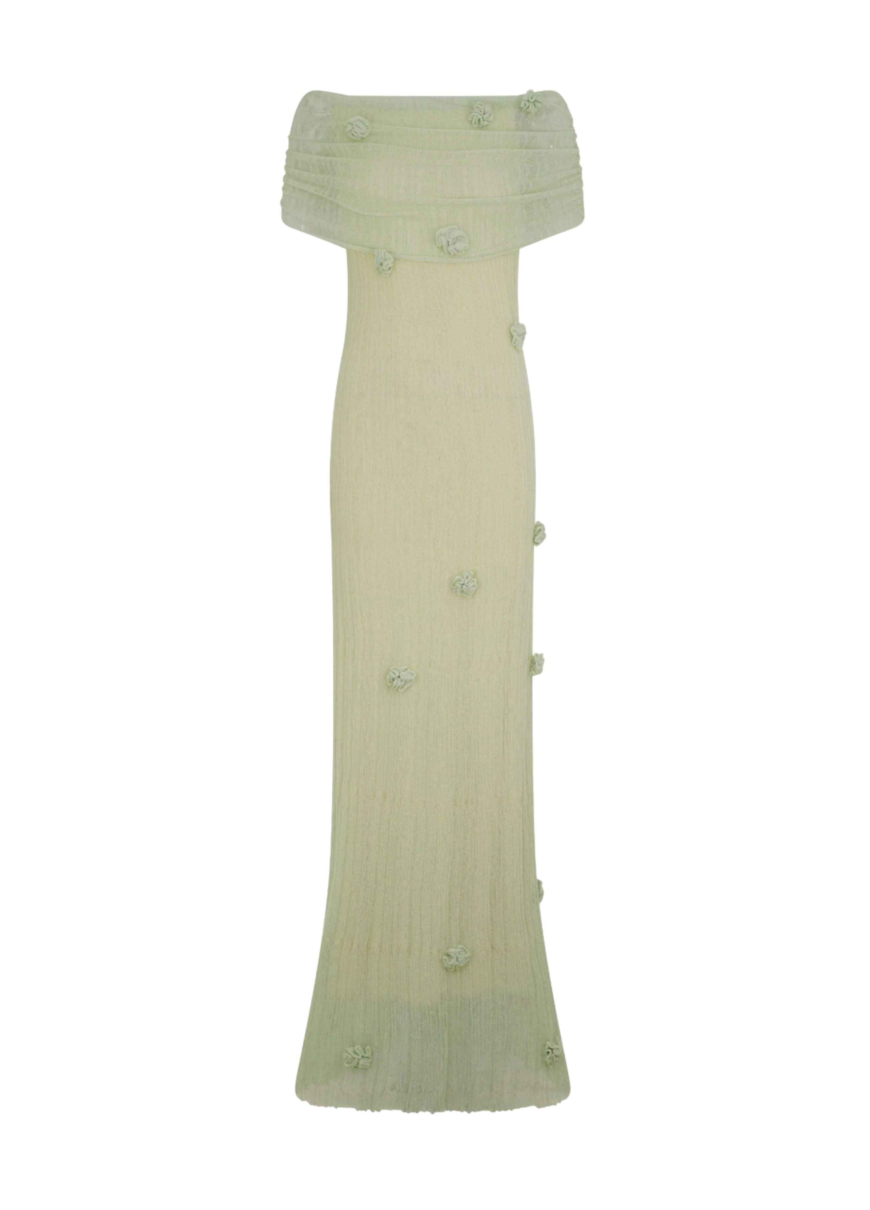 Women's Off-Shoulder Floral Detail Maxi Dress
