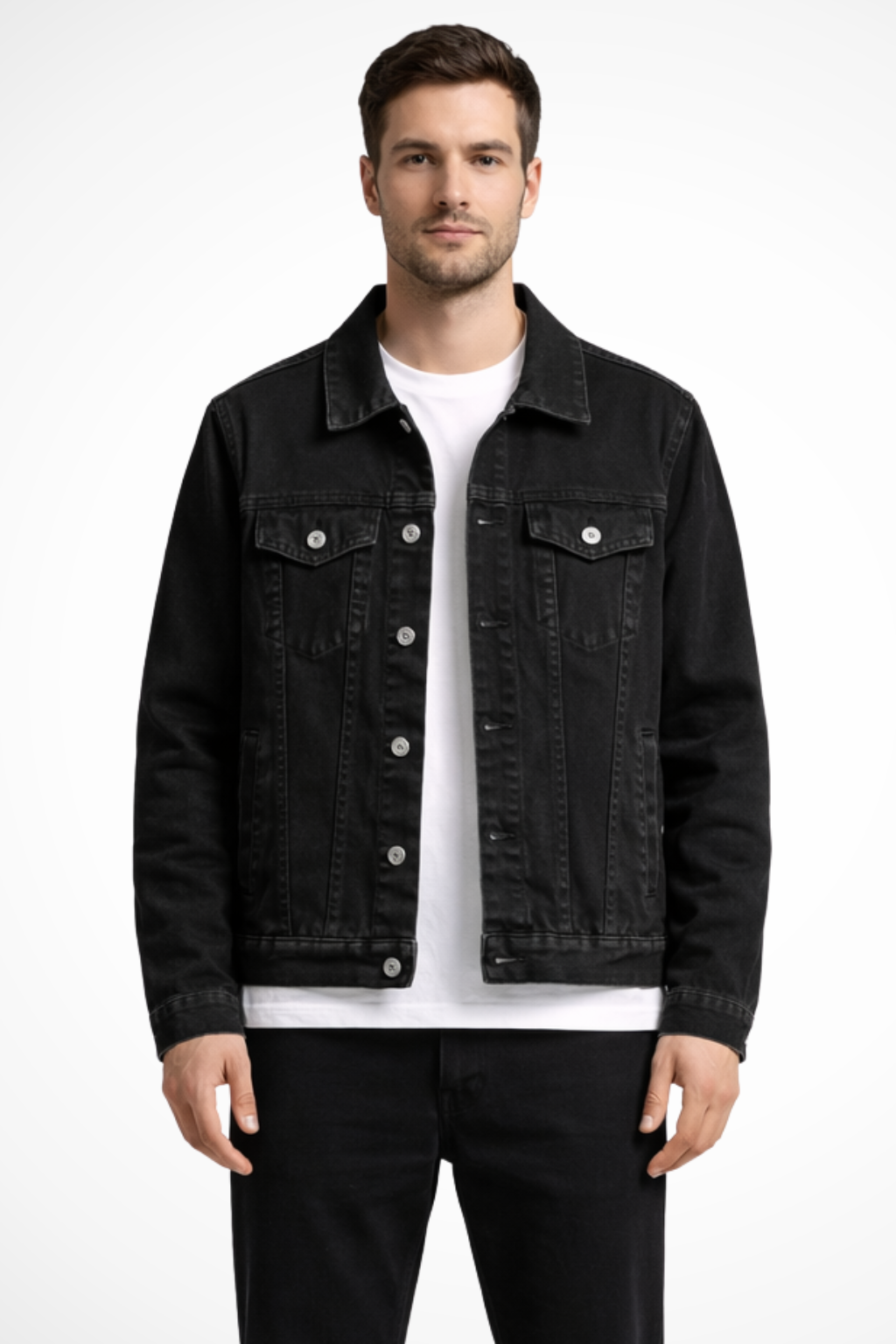 Classic Fit Men’s Button-Up Denim Jacket