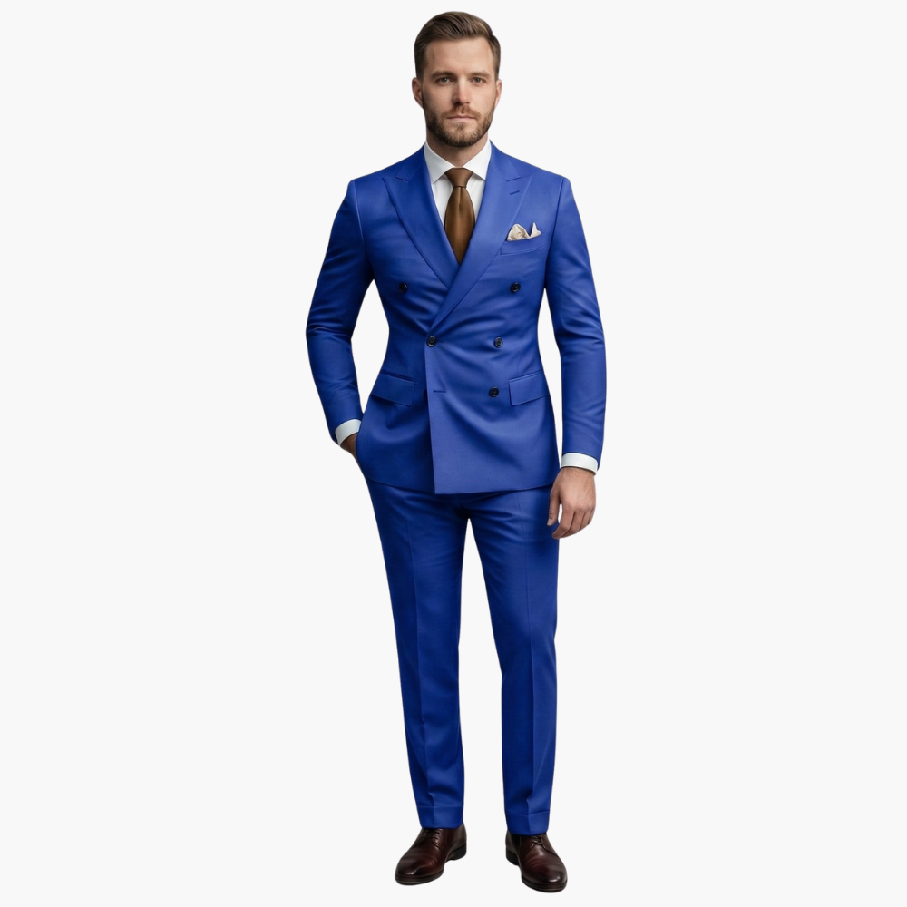 Premium Double-Breasted Suit Six-Button Two-Piece