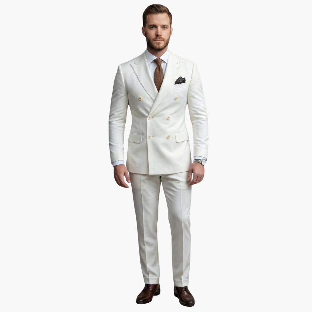 Premium Double-Breasted Suit Six-Button Two-Piece
