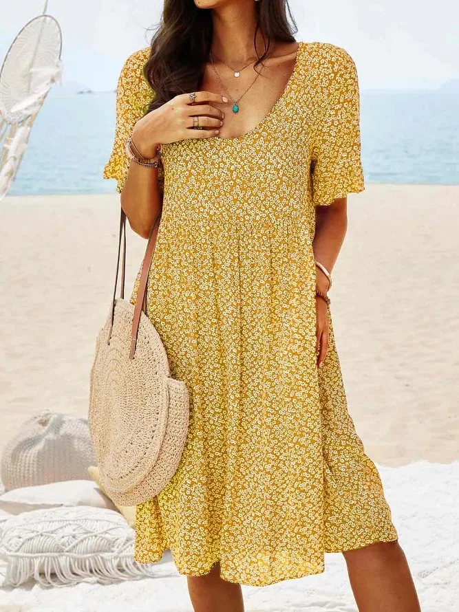 Women's Ditsy Floral Flutter Sleeve Mini Dress