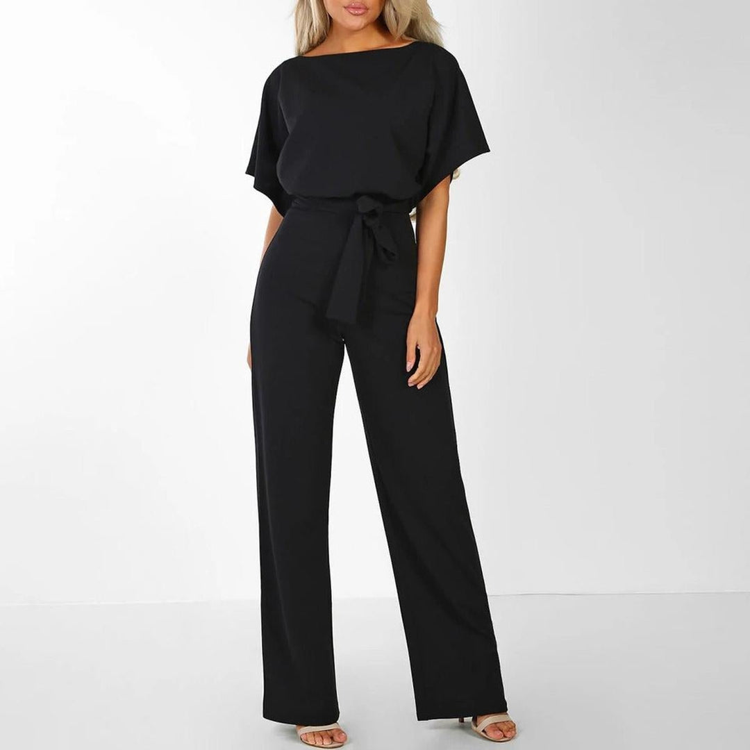 Women's Short Sleeve Tie-Waist One-Piece Outfit
