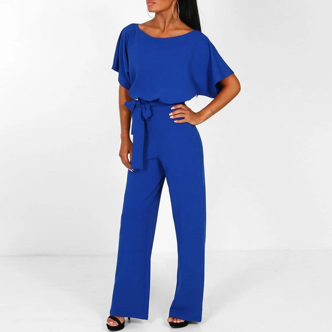 Women's Short Sleeve Tie-Waist One-Piece Outfit