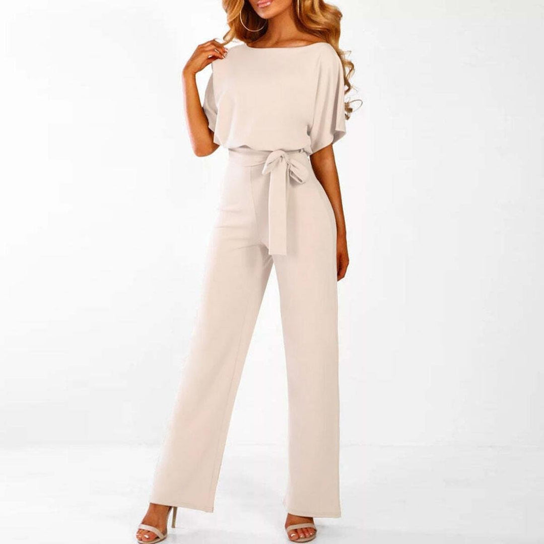 Women's Short Sleeve Tie-Waist One-Piece Outfit