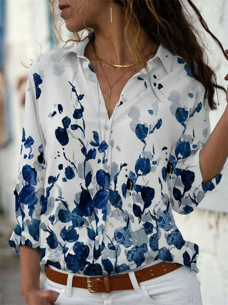 Women’s Abstract Pattern Long Sleeve Blouse