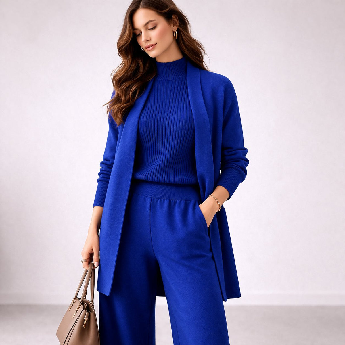 Women's Three-Piece Knit Lounge Set