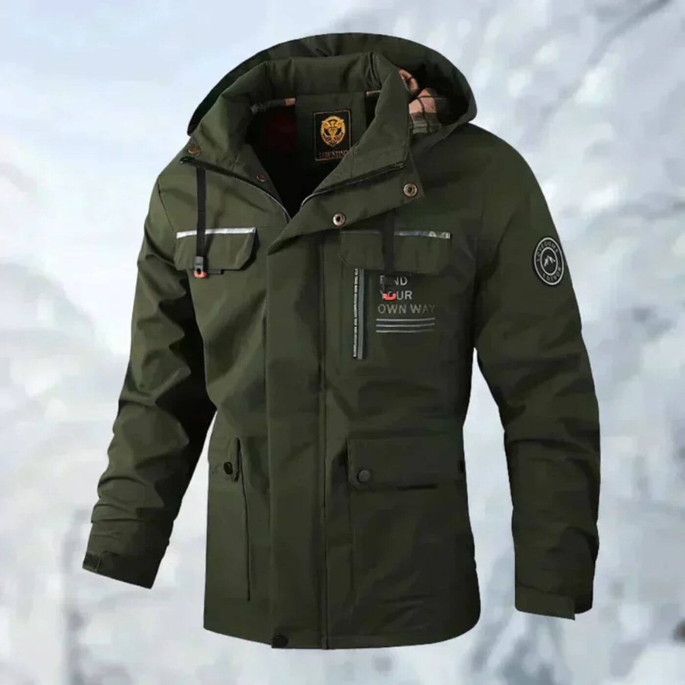 Men's Hooded Insulated Windproof Winter Jacket