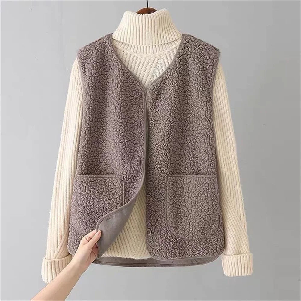 Women's Button-Front Sleeveless Vest