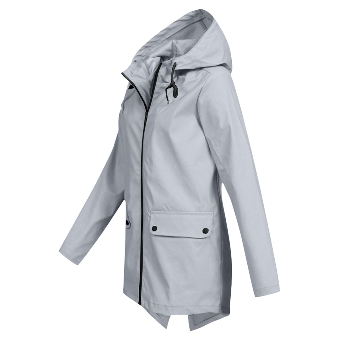 Stylish Long Women's Raincoat with Hood