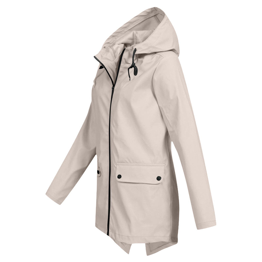 Stylish Long Women's Raincoat with Hood