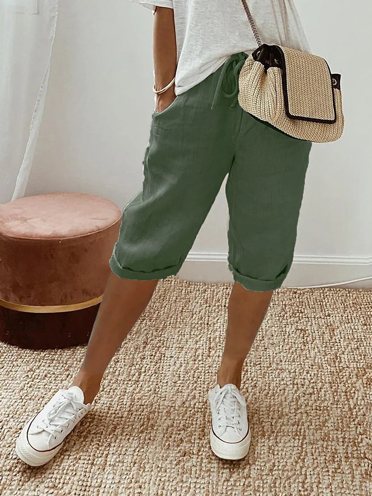 Women's Drawstring Bermuda Shorts with Relaxed Comfort
