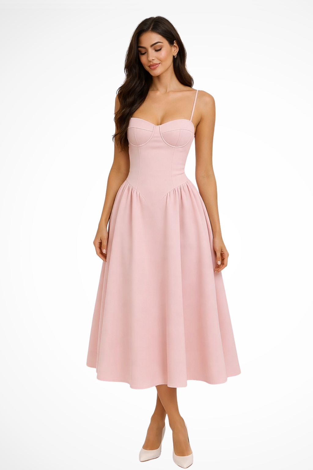 Women's Corset Midi Dress A-Line Wedding Guest