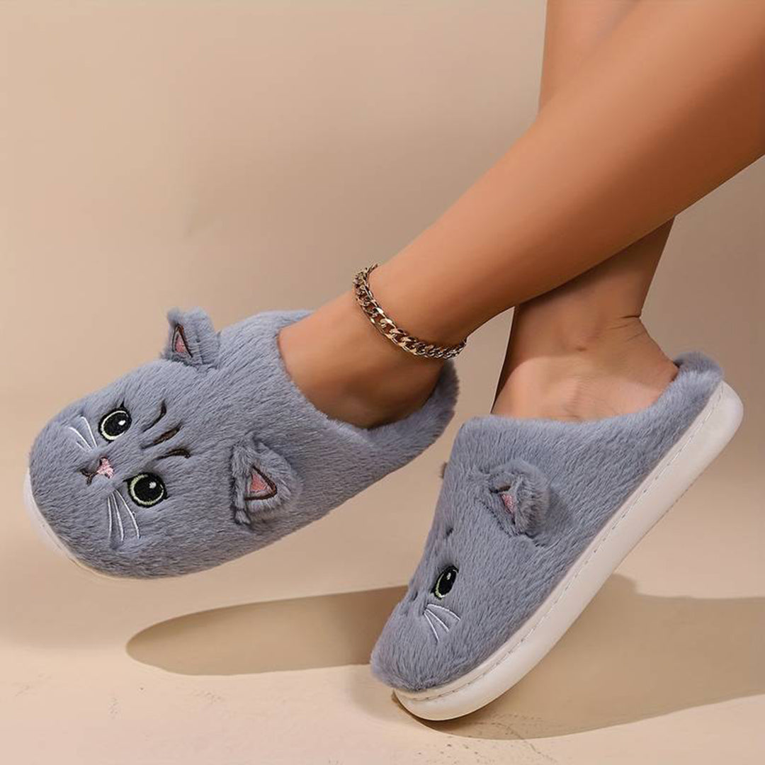 Comfortable Cat Slippers with Warmth