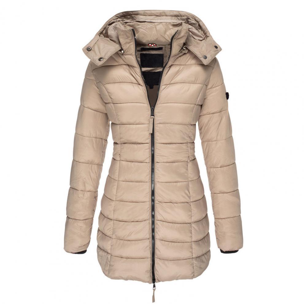 Women's Longline Hooded Quilted Puffer Winter Jacket