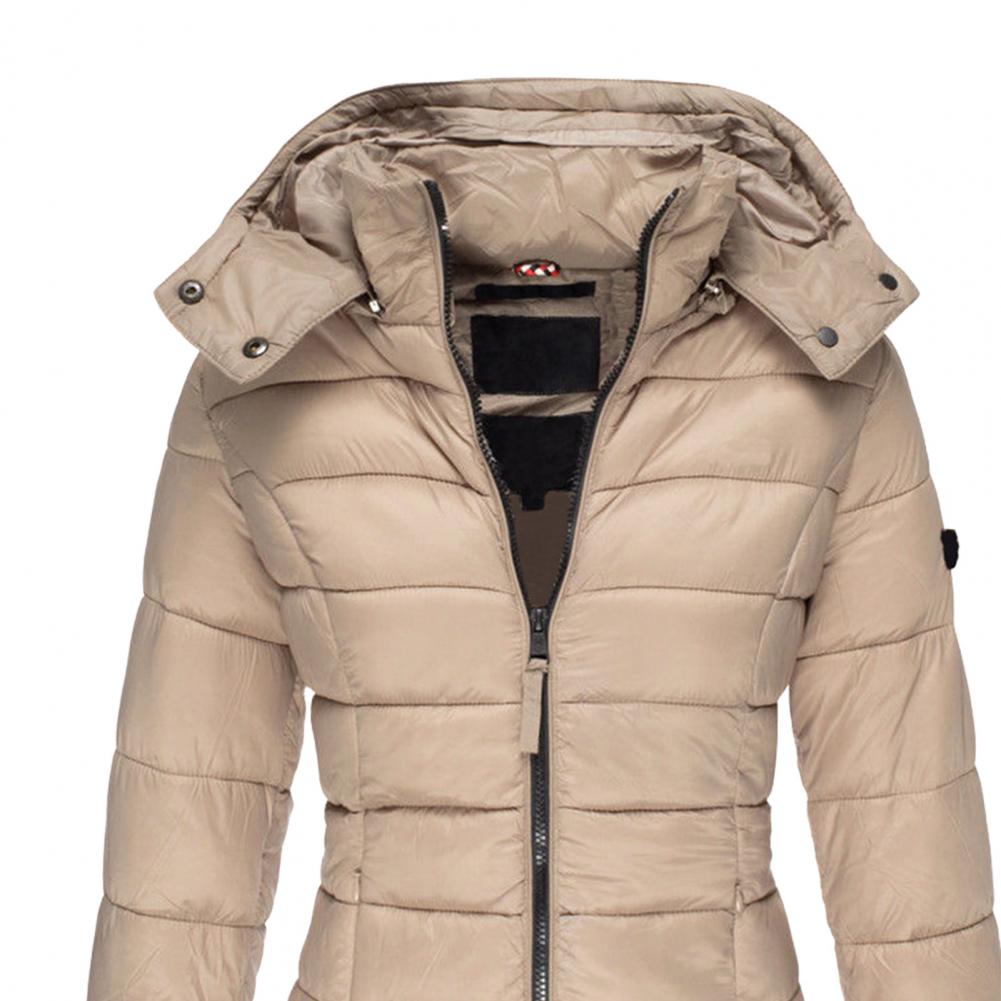Women's Longline Hooded Quilted Puffer Winter Jacket